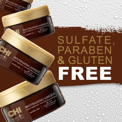 CHI Argan Oil Rejuvenating Masque on wet hair ready for rinse, promoting moisture