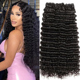 Chikamlty Deep Wave Bundles 16 inch natural black for fuller, natural-looking waves