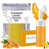 Chinosuo Turmeric Face Wash with Brush shows gentle cleansing for all skin types.