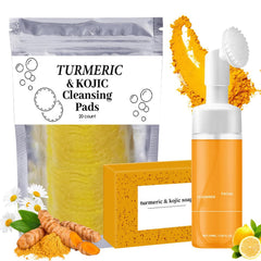 Chinosuo Turmeric Face Wash with Brush shows gentle cleansing for all skin types.