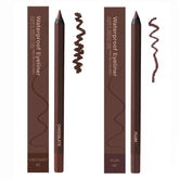 Chocolate-plum-eyeliner case shows two-piece set for all-day definition.