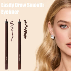 Chocolate-plum-eyeliner swatch reveals rich pigment and buildable color.