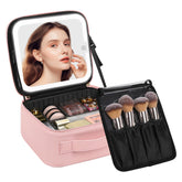 Chomeiu makeup bag LED mirror front view for easy on-the-go makeup