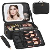 Chomeiu makeup bag with LED mirror offers large capacity for cosmetics on the go.