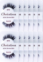Christina Style 43 strip lashes with natural black finish for daily wear or event glam