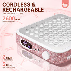CHRISTINE SHELLY cordless design enables wireless use during mobile nail sessions.