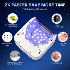 Christine Shelly nail lamp detachable base allows easy cleaning and replacement.