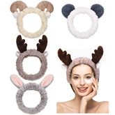 Chuangdi panda ears headband keeps hair away during skincare routine