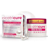 Cicatricure Antimanchas brightening face cream packaging highlights a lightweight formula for even skin tone