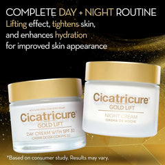 Cicatricure Gold Lift night cream tube delivering deep hydration overnight.