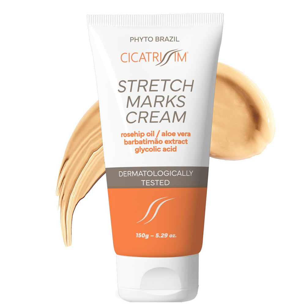 Cicatrissim stretch mark cream tube front view for daily gentle hydration