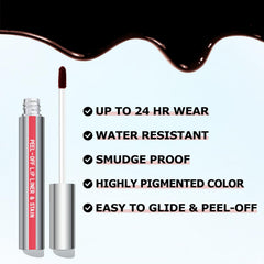 Cilrofelr Lip Liner Stain wear-test swatch shows transfer-proof, long-lasting color.