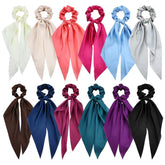 Cinaci satin hair ties pack shows 12 colors for versatile styling.