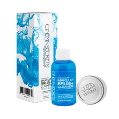 Cinema Secrets blue vanilla brush cleaner bottle for quick scent-safe cleaning