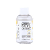 Cinema Secrets brush cleaner bottle shows lemon scent and quick-drying benefits.