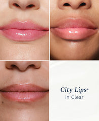 City Beauty City Lips Clear gloss closeup lips highlights glossy finish and moisture