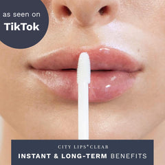 City Beauty City Lips Clear gloss texture swirl emphasizes hyaluronic acid hydration