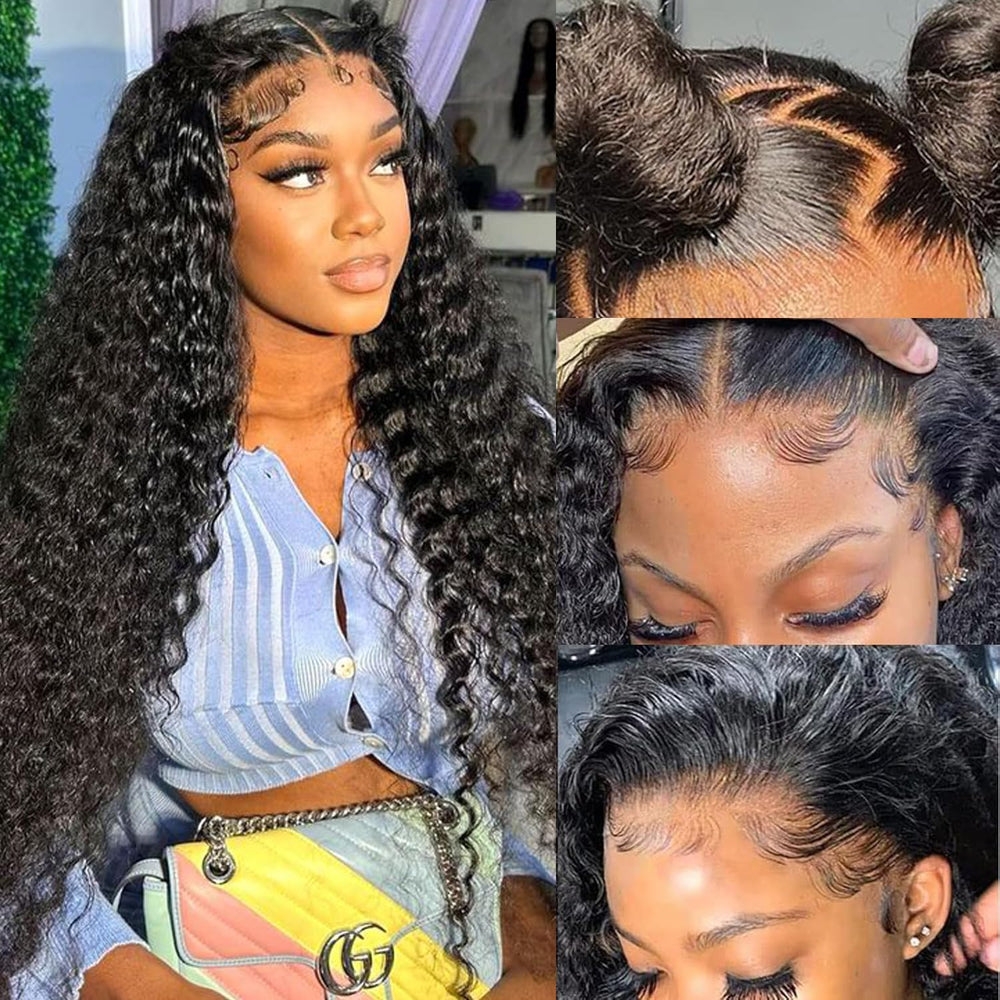 CITY GIRL deep-wave lace-front wig 26in shows natural parting for daily wear