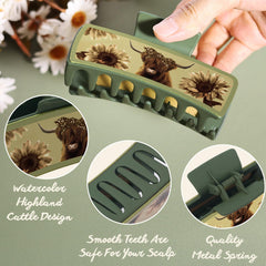 CiyvoLyeen Highland Cattle Hair Claw Clip black offers versatile, timeless appeal.