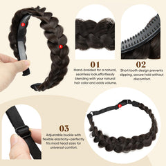 CJL HAIR braided headbands ideal for weddings and parties, adding effortless elegance.