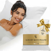 Claessonliving luxury bath pillow front view shows full head support for long soaks.