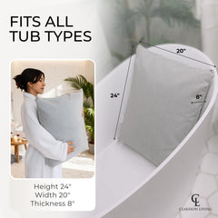 Claessonliving plush cushion adds thick, cozy neck and back support.