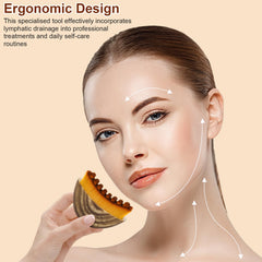 Clapery Lymphatic Contour Face Brush neck-sculpt image aids reducing puffiness.