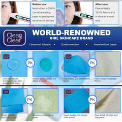 Clean & Clear oil-control film totals 300 sheets, ideal for travel.