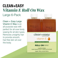 Natural wax blend with Vitamin E in Clean + Easy Vit E Roll-On Wax close-up.