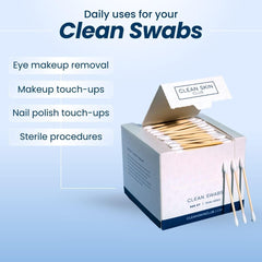 Clean Skin Club Clean Swabs organic cotton bamboo composition ensures gentle application.