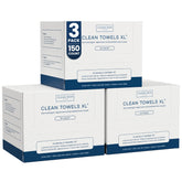 Clean Skin Club Clean Towels XL packaging for convenient disposable facial towels