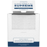 Clean Skin Club Clean Towels XL Supreme pack showing 50 single-use towels for quick daily cleans