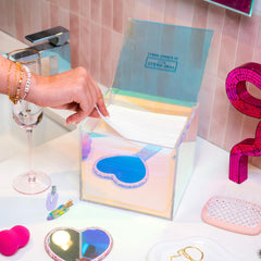 CLEAN SKIN CLUB Prism Box on bathroom counter enhances accessibility and style.