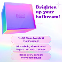 CLEAN SKIN CLUB Prism Box dimensions about 6.7 x 6.1 x 6.0 inches for compact spaces.