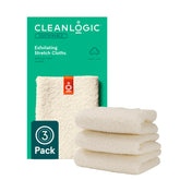Cleanlogic body exfoliating cloth in packaging highlights eco-friendly design and reusable skincare tool.