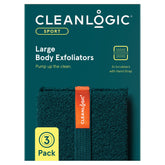 Cleanlogic sport exfoliating body scrubber closeup bristles for a smoother skin cleanse.