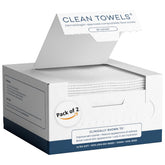 Clean Skin Club Clean Towels pack front — two 25-count packs for on-the-go skincare.