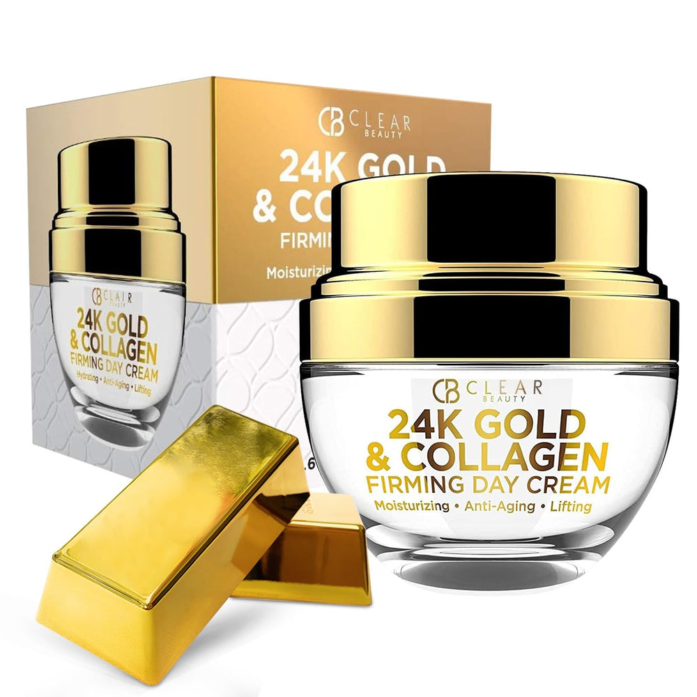 Clear Beauty 24K Gold & Collagen bottle, premium hydration for daily use.