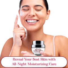 Clear Beauty Collagen & Retinol Night Cream texture-swirl highlights silky, absorbent cream.