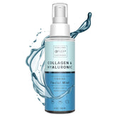 Clear Beauty Hyaluronic Acid & Collagen Face Mist bottle demonstrates hydrating formula for radiant skin.