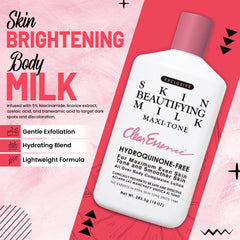 Clear Essence Exclusive Skin Beautifying Milk pump-dispense demonstrates easy, mess-free application