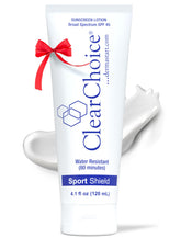 ClearChoice SPF45 face sunscreen bottle close-up with oil-free protection.