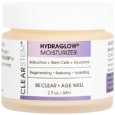Clearstem Hydraglow bottle-front shows the hydrating stem cell formula for youthful skin