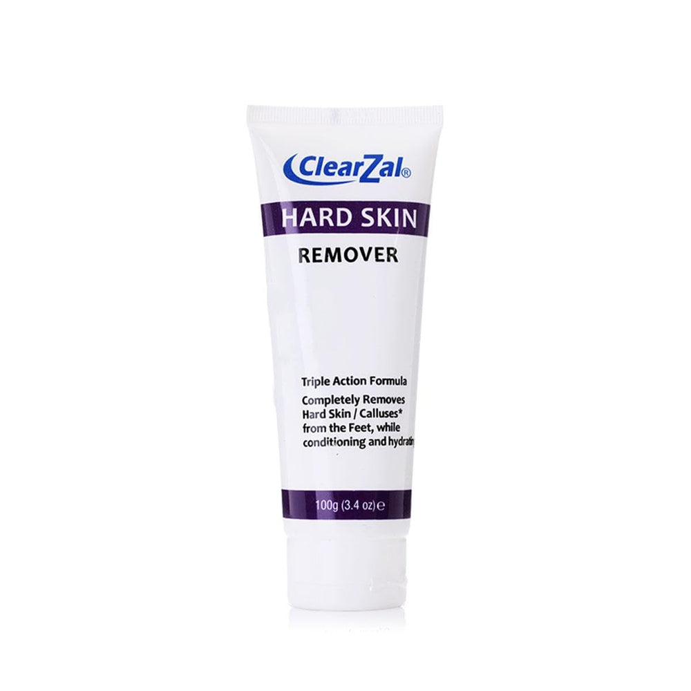 Clearzal Foot Cream tube front, portable relief for hard skin