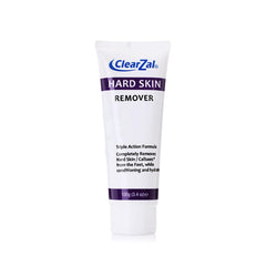 Clearzal Foot Cream tube front, portable relief for hard skin