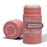 Cleo+Coco extra-strength deodorant balm tub open showing smooth texture for quick daily freshness