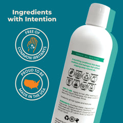 Cleure Hydrating Conditioner glycerin moisture-action illustrates deep hydration for dry, soft hair.