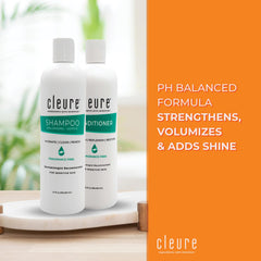 Cleure hypoallergenic shampoo image highlights SLS-free formula for gentle cleansing