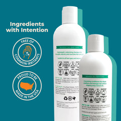 Cleure sulfate-free-fragrance-free label communicates allergy-friendly, pH-balanced care