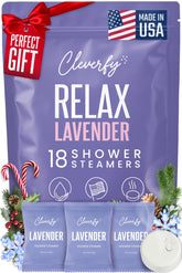Cleverfy Lavender Shower Steamer 18-pack offers calming aromatherapy for a relaxing home spa moment